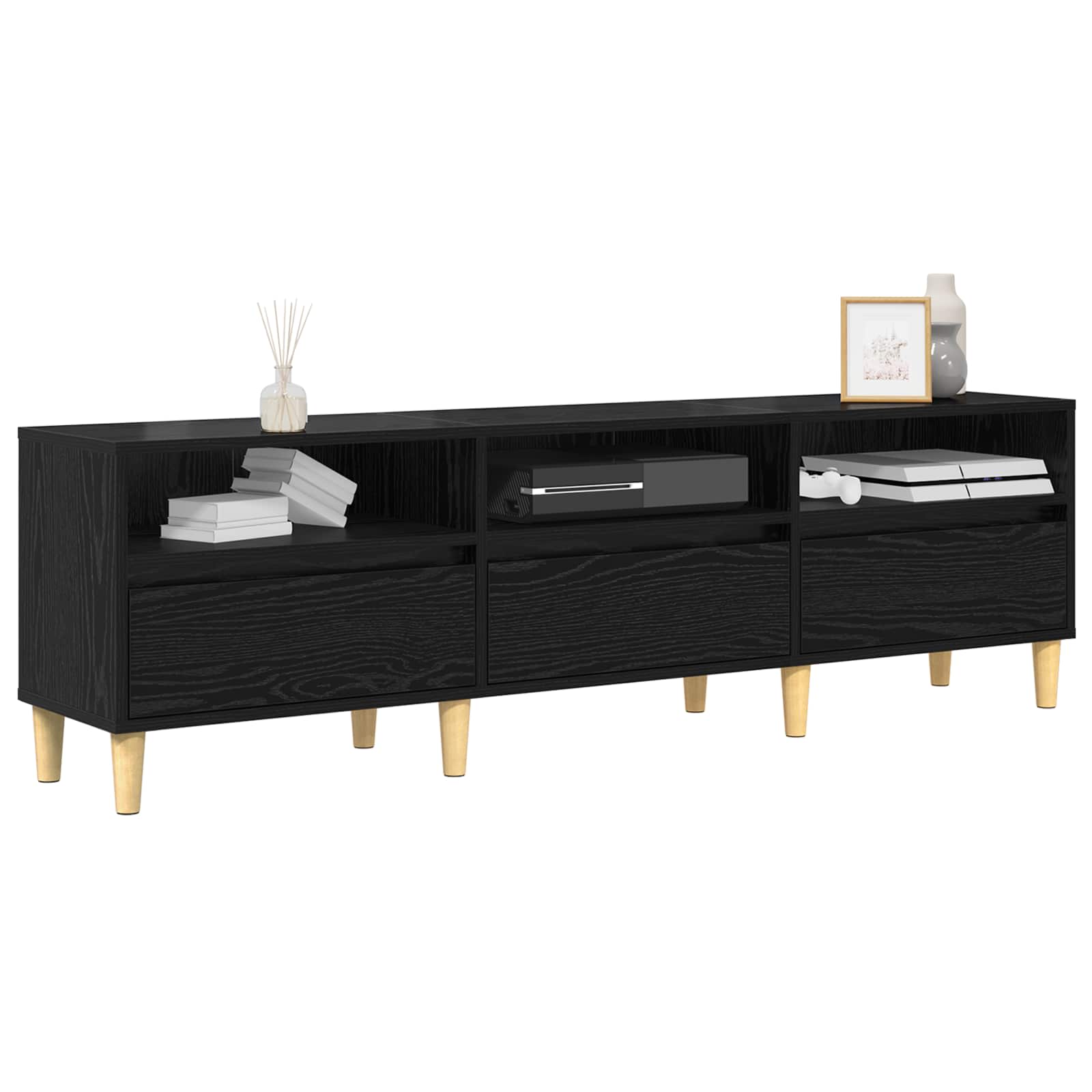 TV ormar Crni hrast 150 x 30 x 45 cm Konstruirano drvo