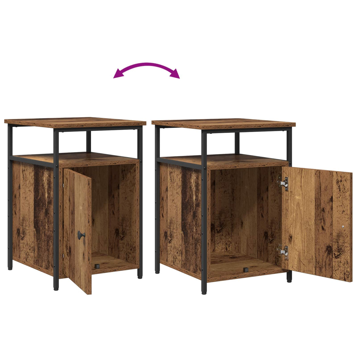 Noćni ormar s ladicama 2 pcs Staro drvo Konstruirano drvo