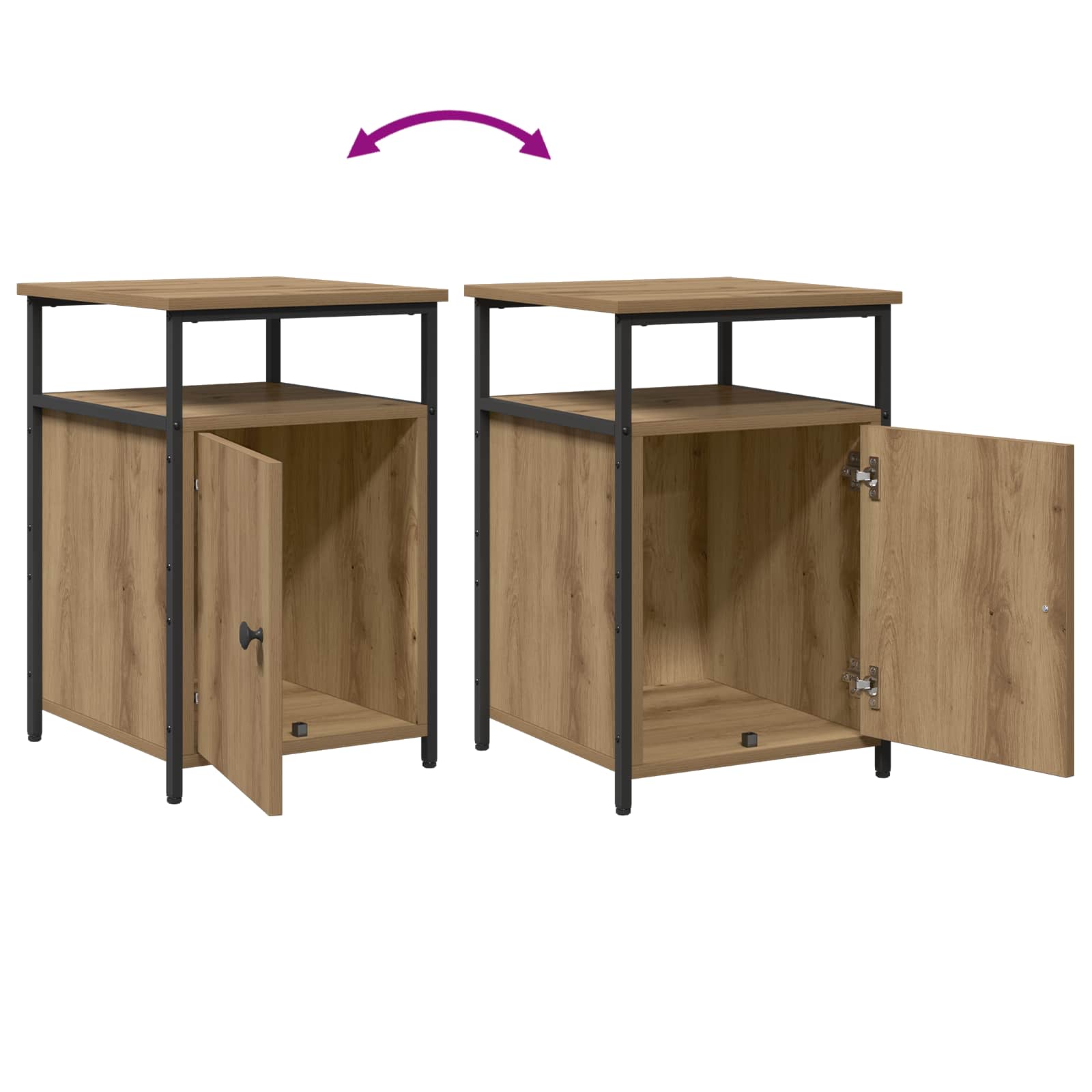Noćni ormar s ladicama 2 pcs hrast artisan Konstruirano drvo