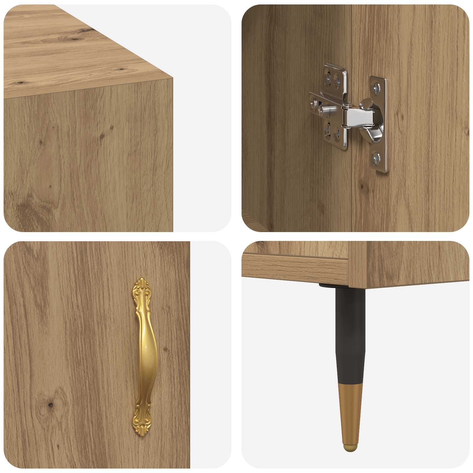 Stol s policom hrast artisan 140 x 50 x 75 cm Konstruirano drvo