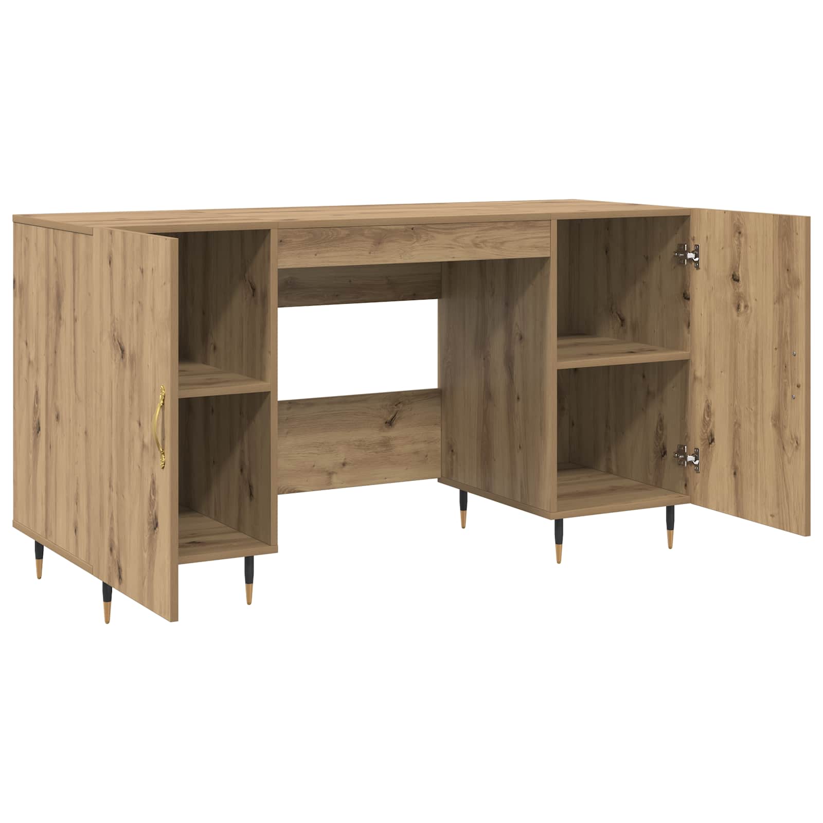 Stol s policom hrast artisan 140 x 50 x 75 cm Konstruirano drvo