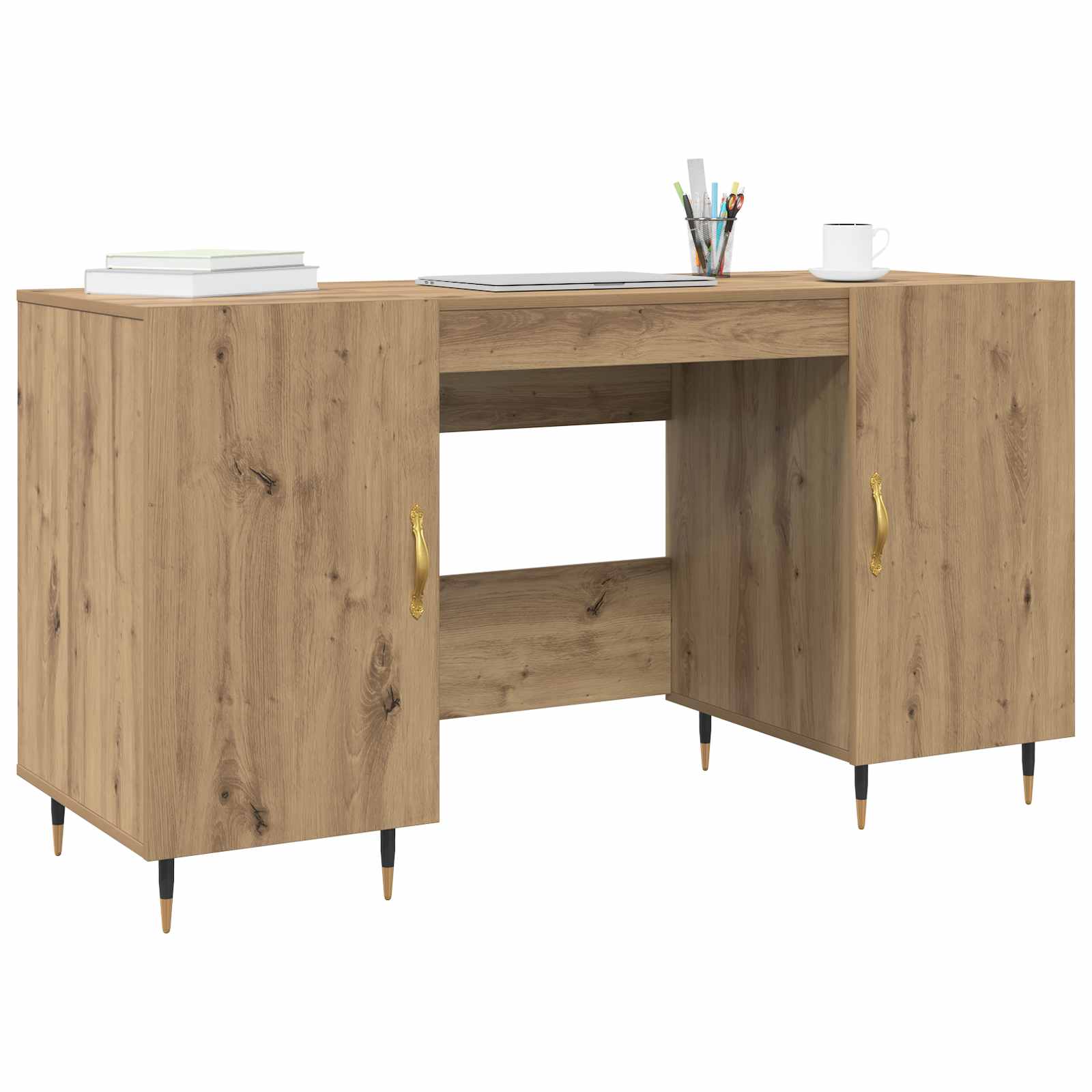Stol s policom hrast artisan 140 x 50 x 75 cm Konstruirano drvo