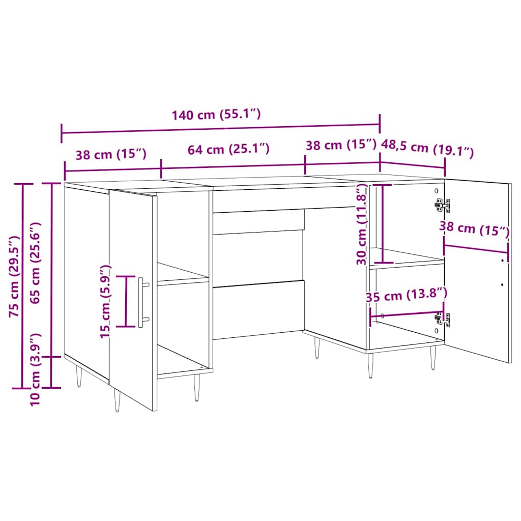 Stol s policom Staro drvo 140 x 50 x 75 cm Konstruirano drvo