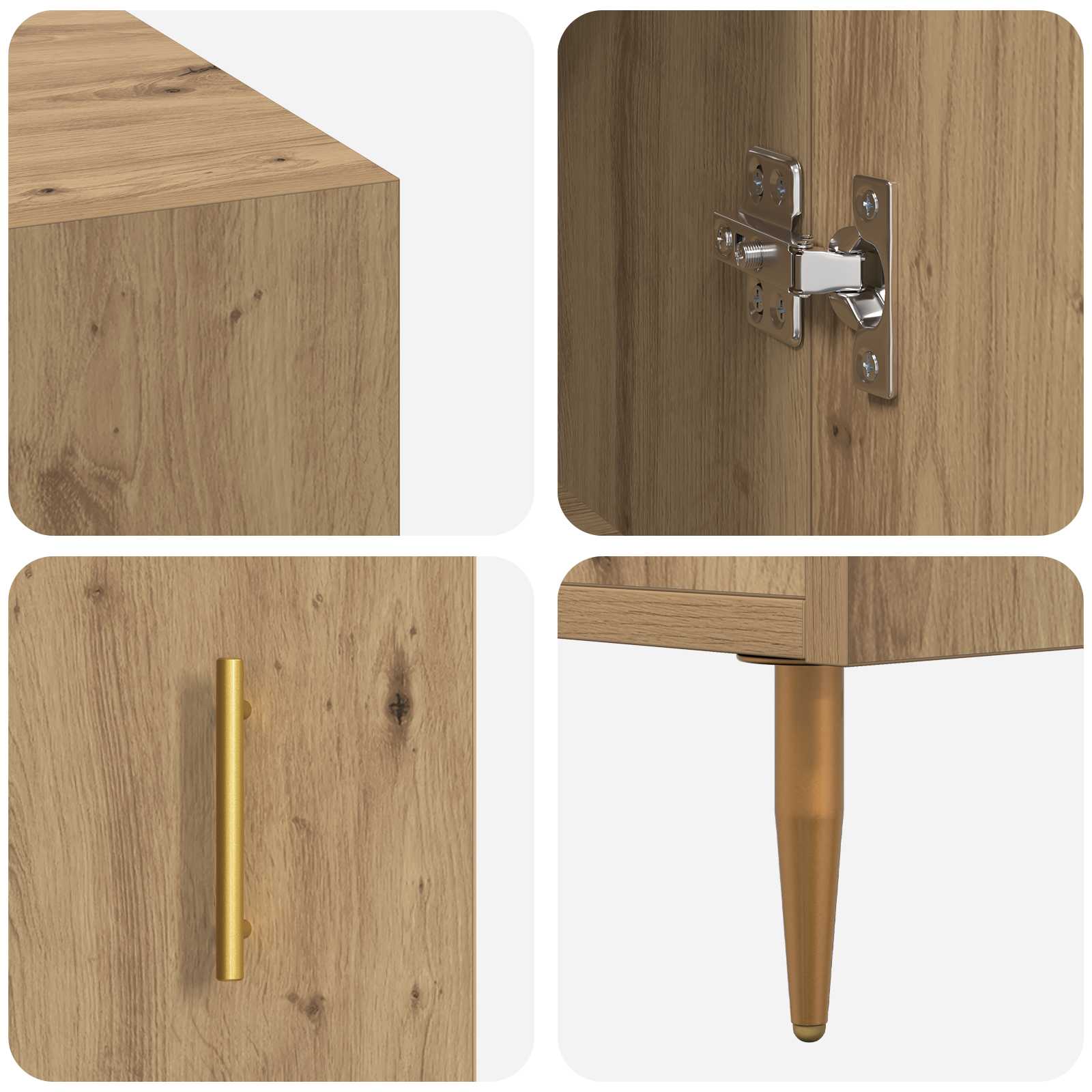 Stol s policom hrast artisan 140 x 50 x 75 cm Konstruirano drvo