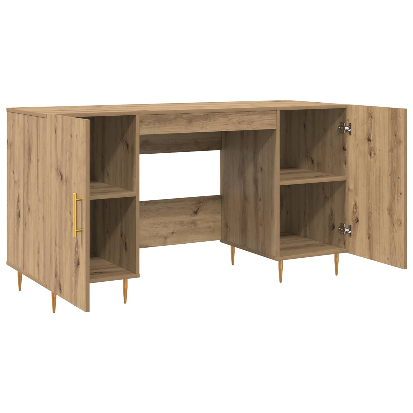 Stol s policom hrast artisan 140 x 50 x 75 cm Konstruirano drvo