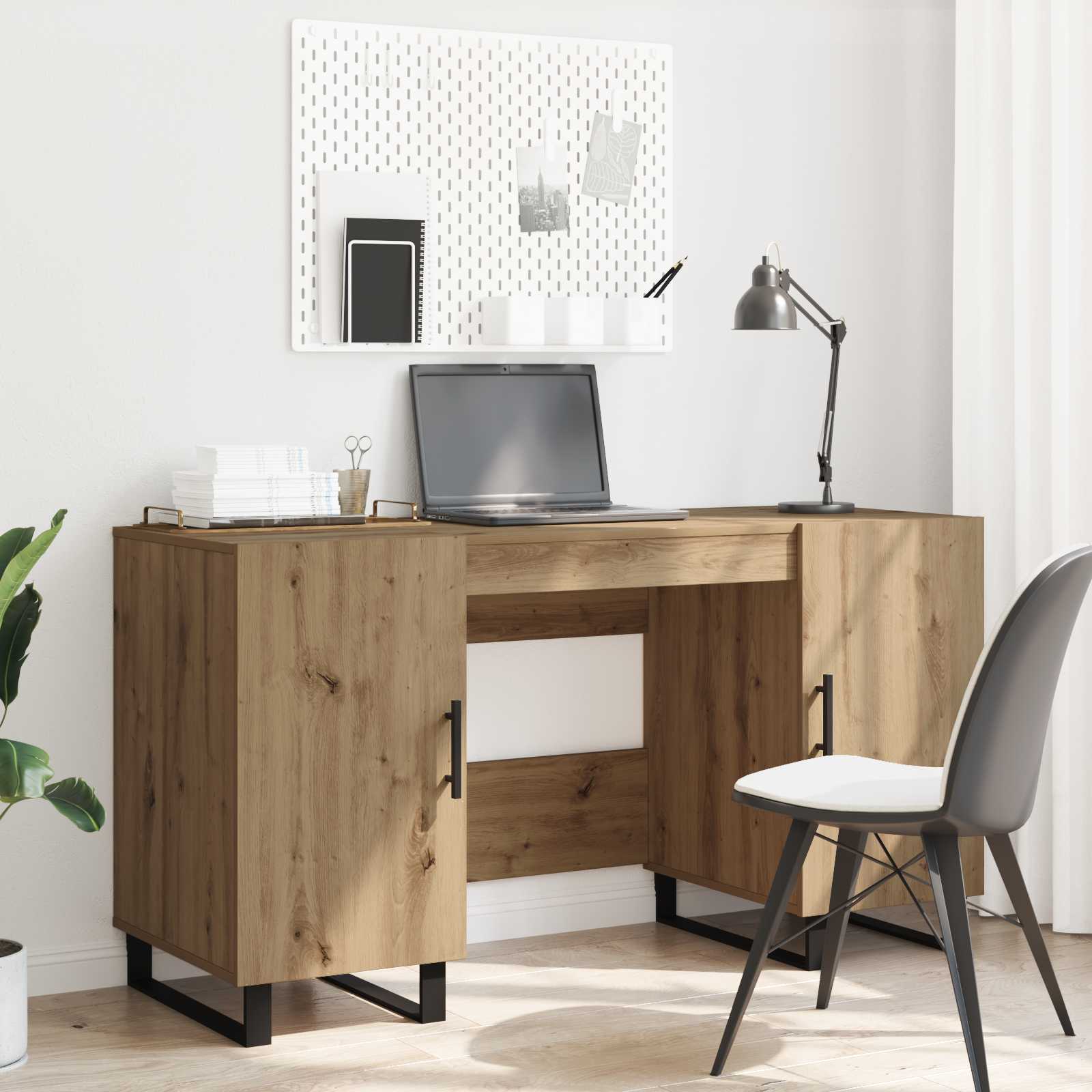 Stol s policom hrast artisan 140 x 50 x 75 cm Konstruirano drvo