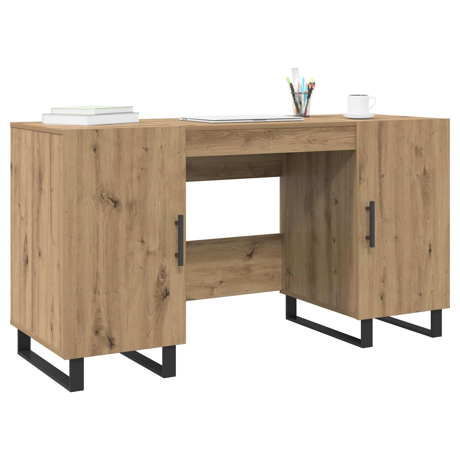 Stol s policom hrast artisan 140 x 50 x 75 cm Konstruirano drvo