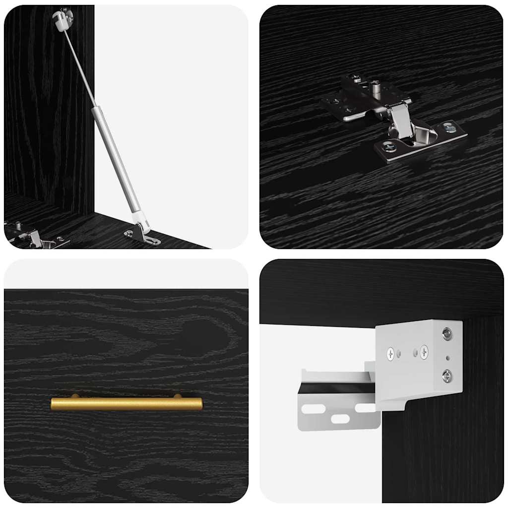 Ormar za Zid Crni hrast 80 x 36.5 x 35 cm Konstruirano drvo