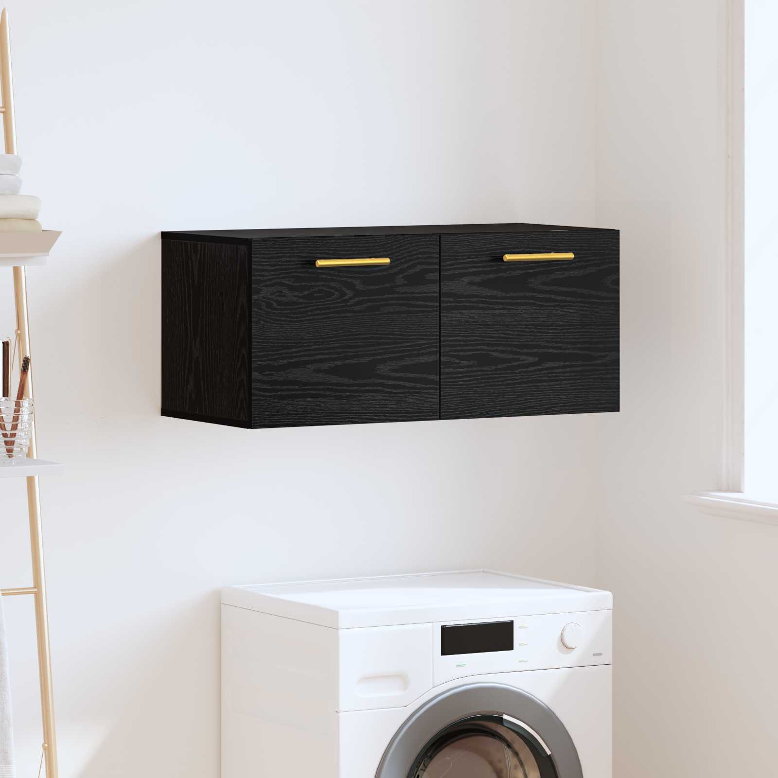 Ormar za Zid Crni hrast 80 x 36.5 x 35 cm Konstruirano drvo