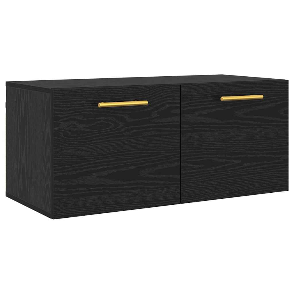 Ormar za Zid Crni hrast 80 x 36.5 x 35 cm Konstruirano drvo