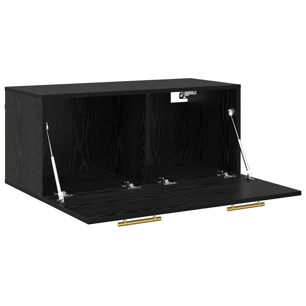 Ormar za Zid Crni hrast 80 x 36.5 x 35 cm Konstruirano drvo