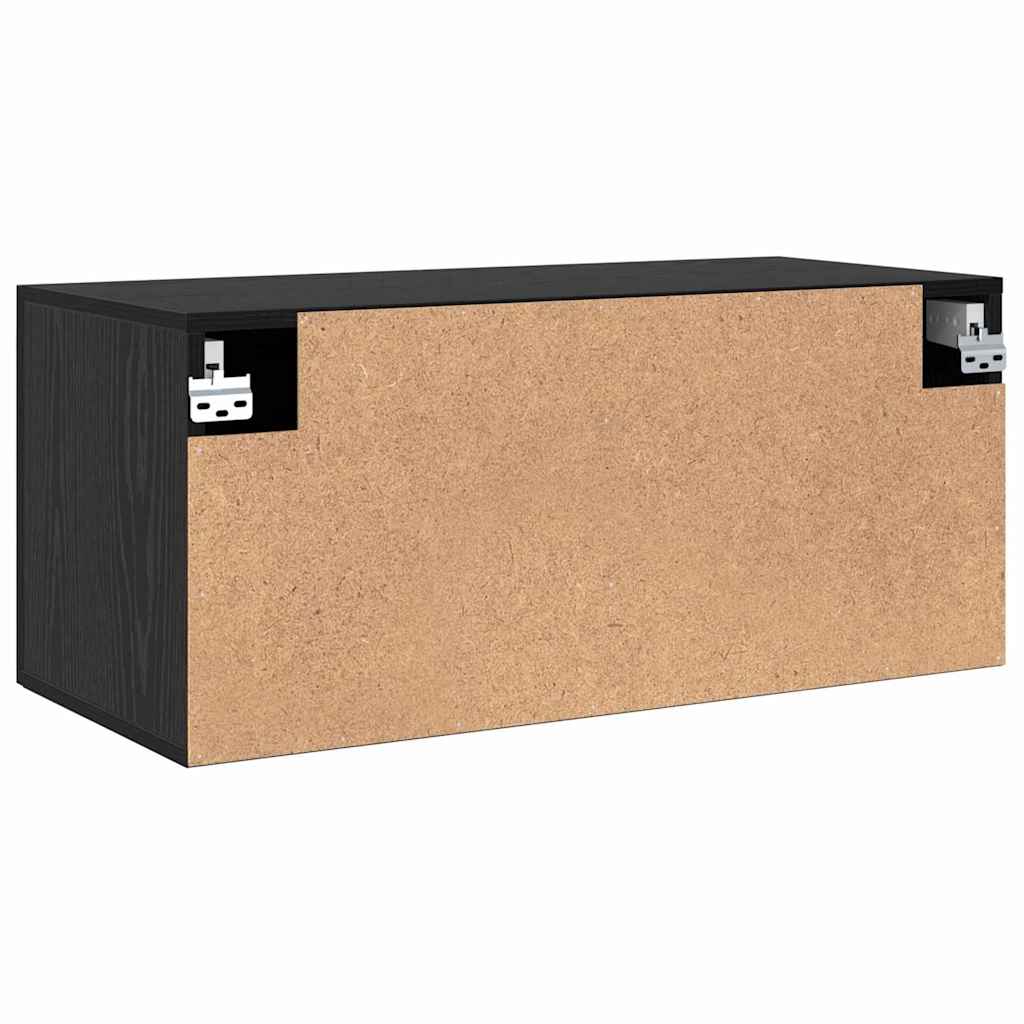 Ormar za Zid Crni hrast 80 x 36.5 x 35 cm Konstruirano drvo