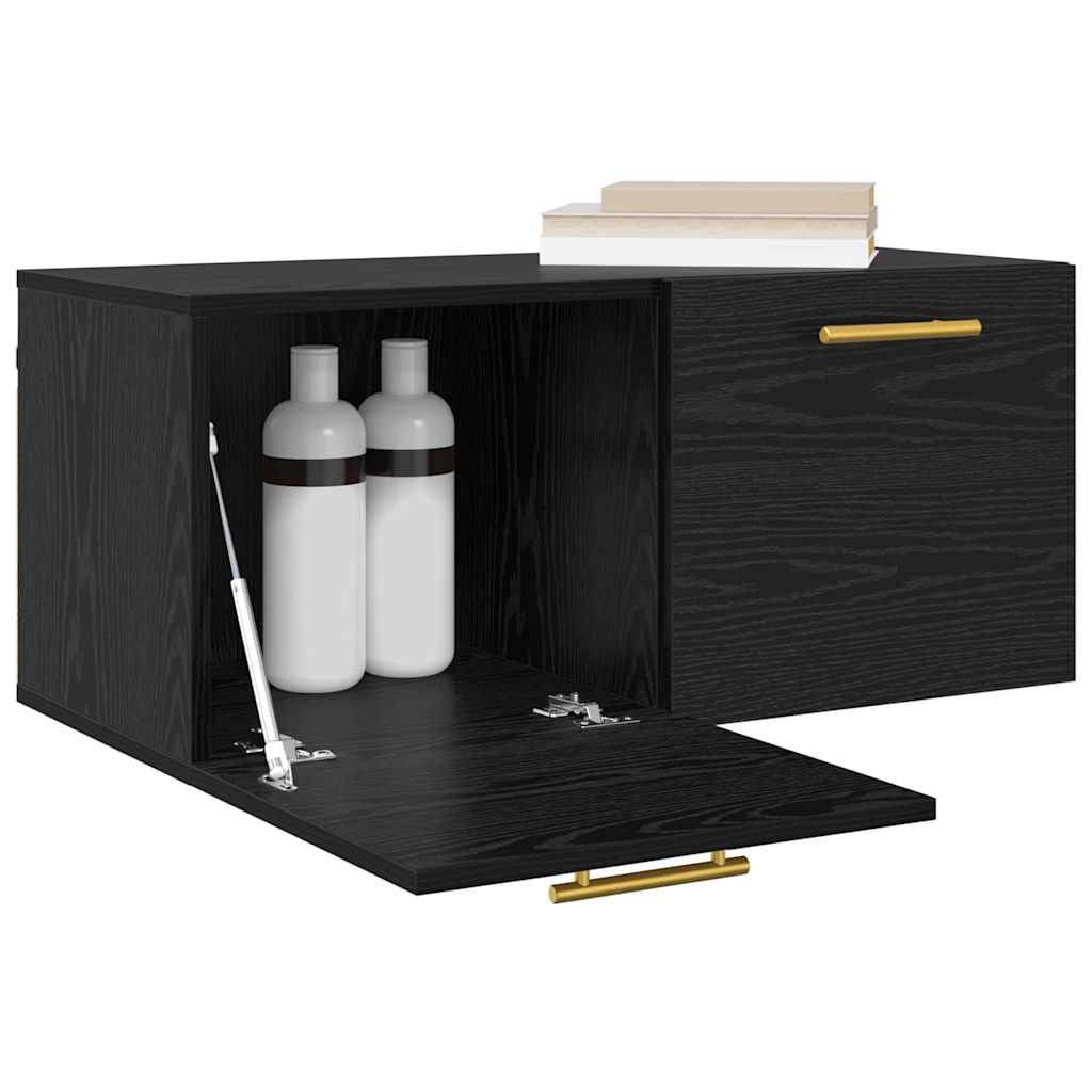 Ormar za Zid Crni hrast 80 x 36.5 x 35 cm Konstruirano drvo