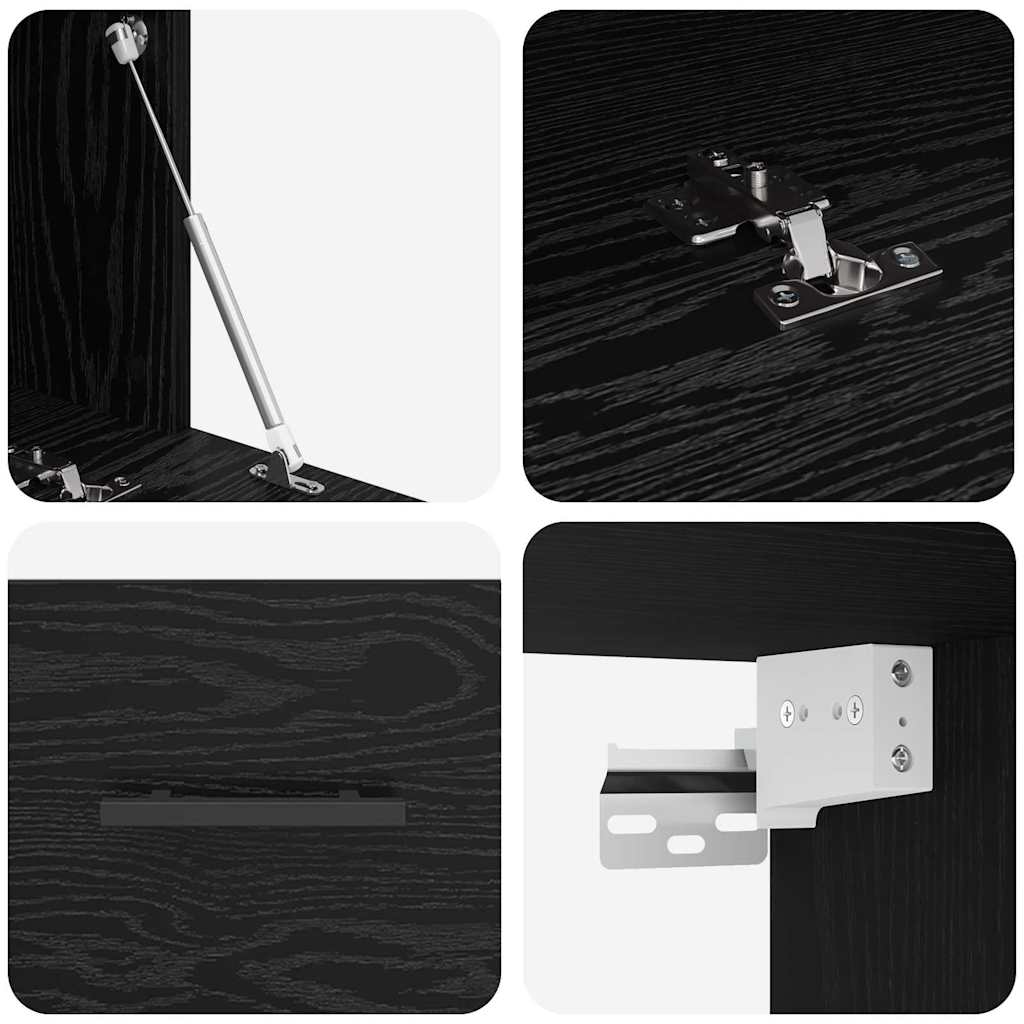 Ormar za Zid Crni hrast 80 x 36.5 x 35 cm Konstruirano drvo