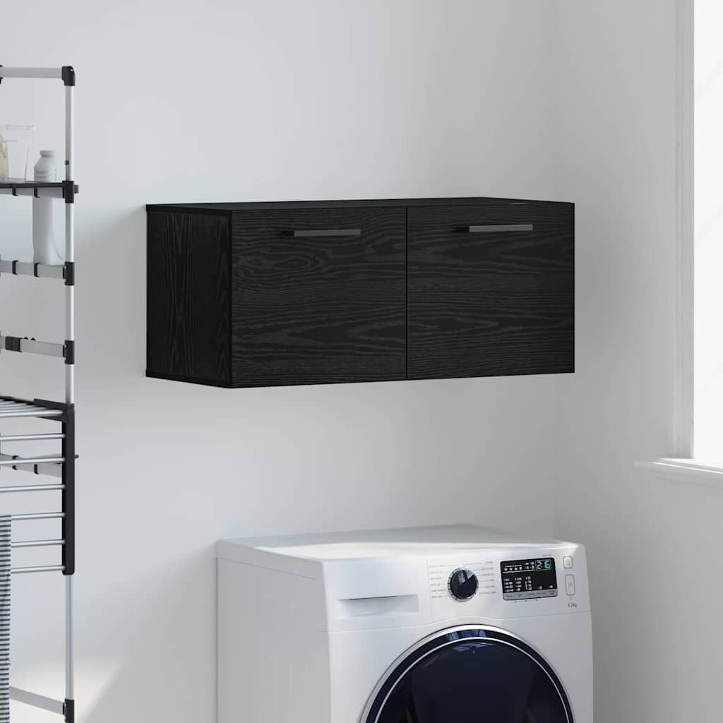 Ormar za Zid Crni hrast 80 x 36.5 x 35 cm Konstruirano drvo