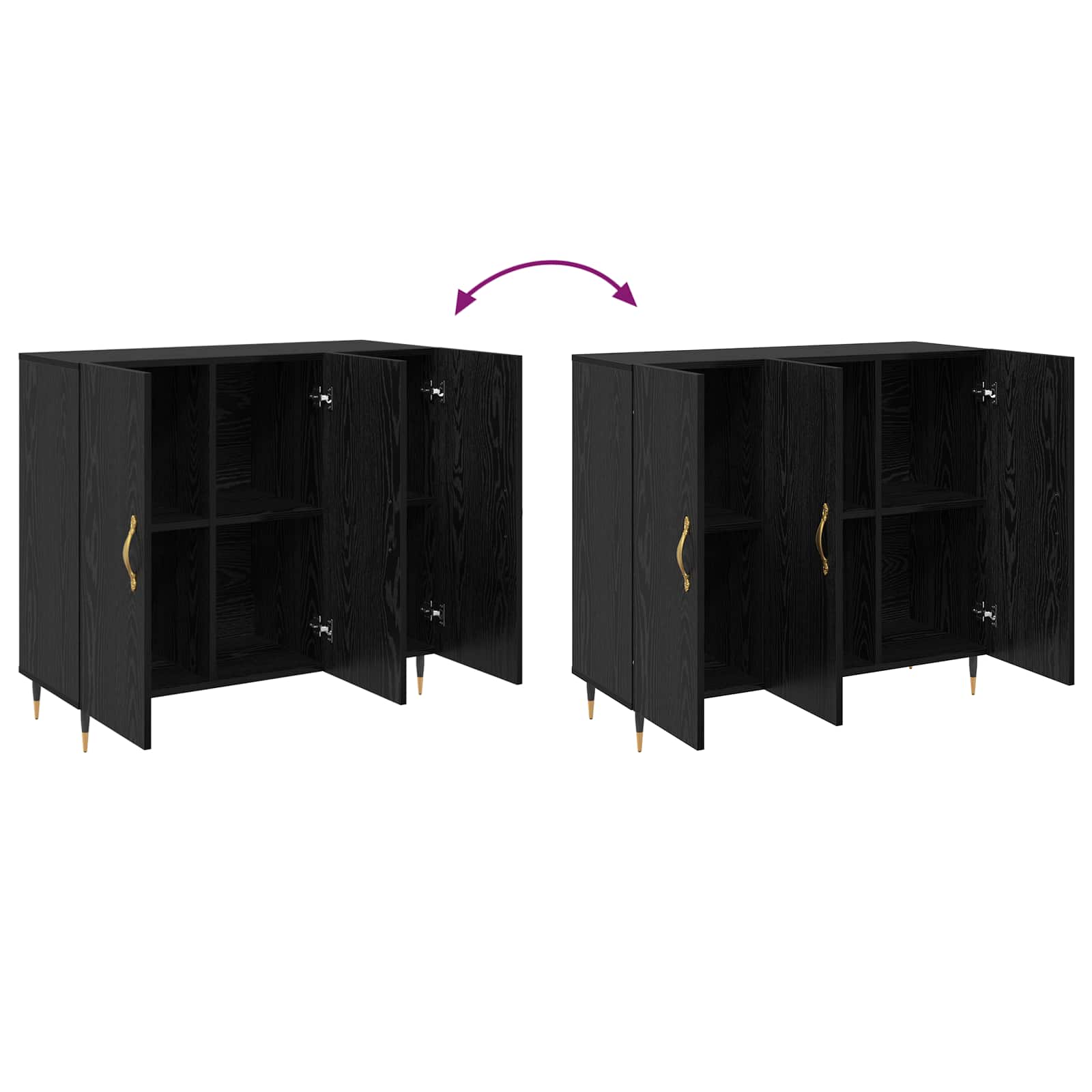 Kreveta Crni hrast 90 x 34 x 80 cm Konstruirano drvo