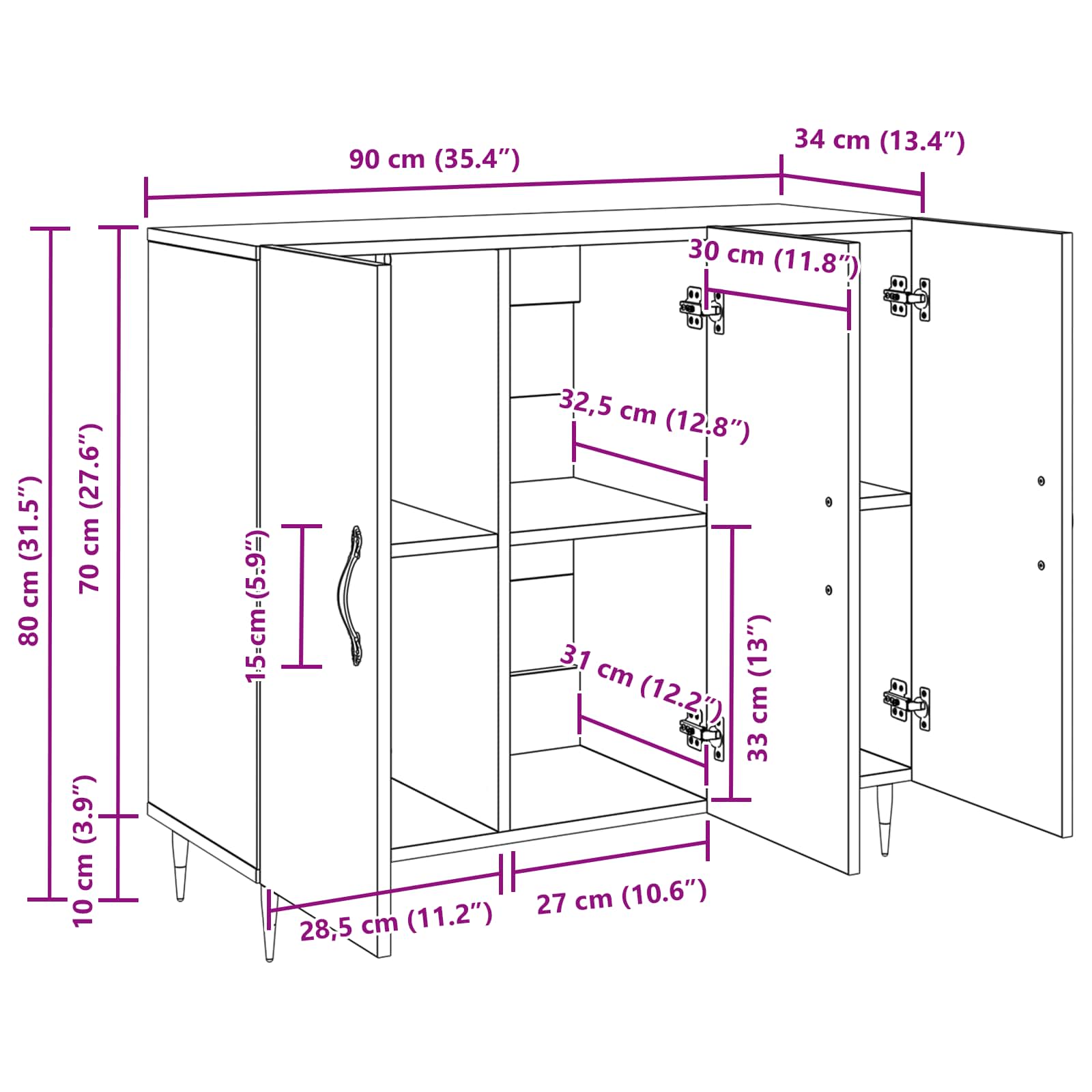 Kreveta Crni hrast 90 x 34 x 80 cm Konstruirano drvo