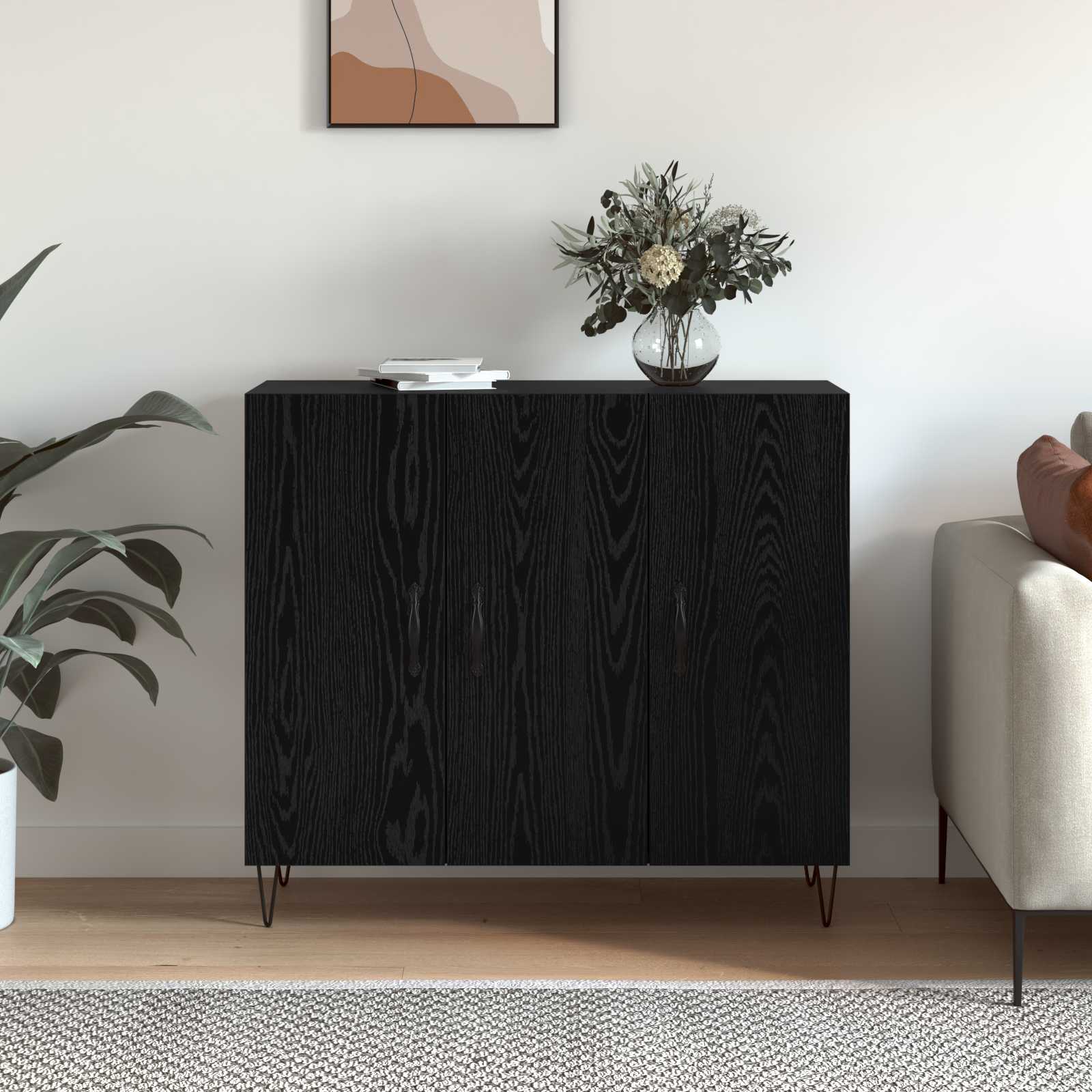 Kreveta Crni hrast 90 x 32,5 x 80 cm Konstruirano drvo