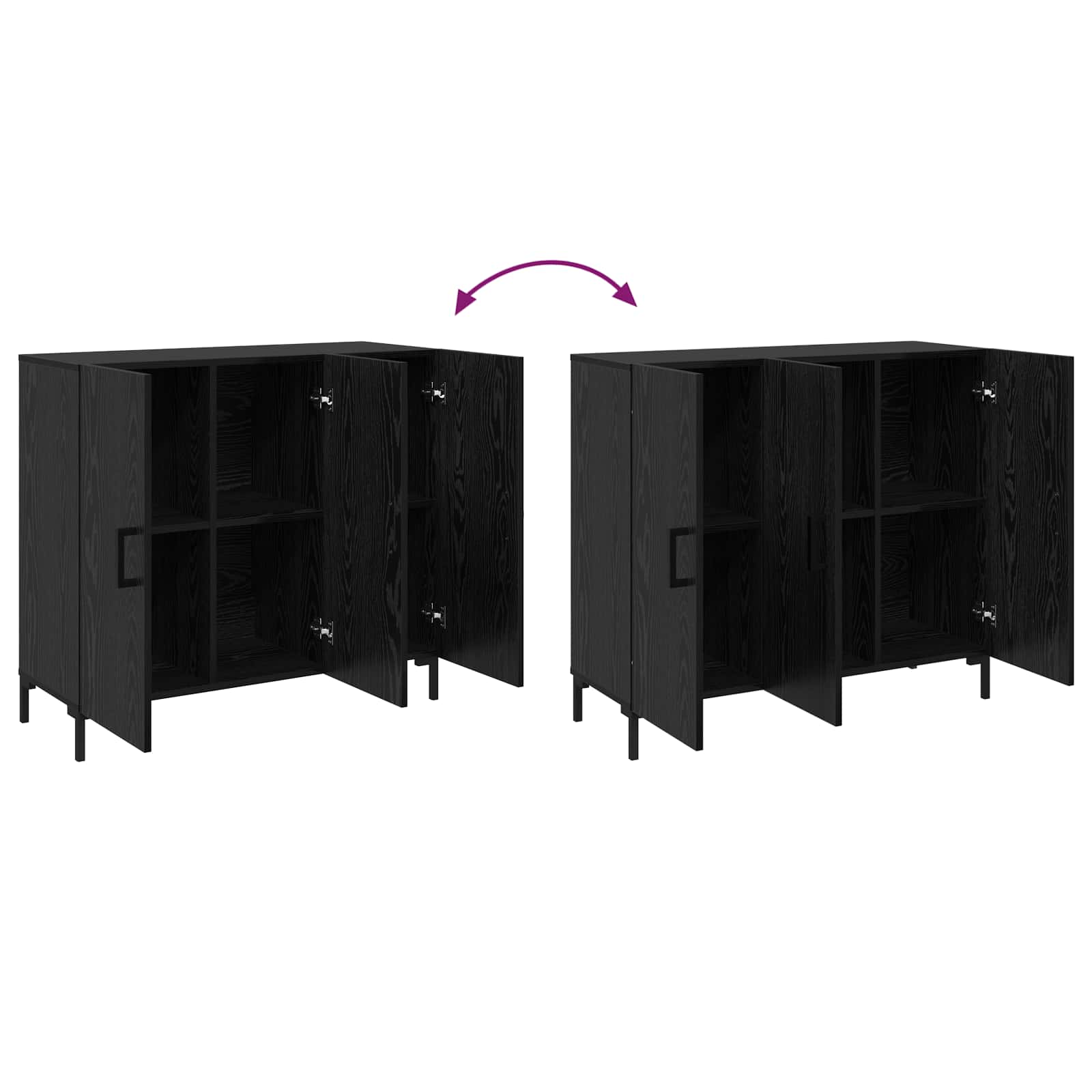 Kreveta Crni hrast 90 x 34 x 80 cm Konstruirano drvo
