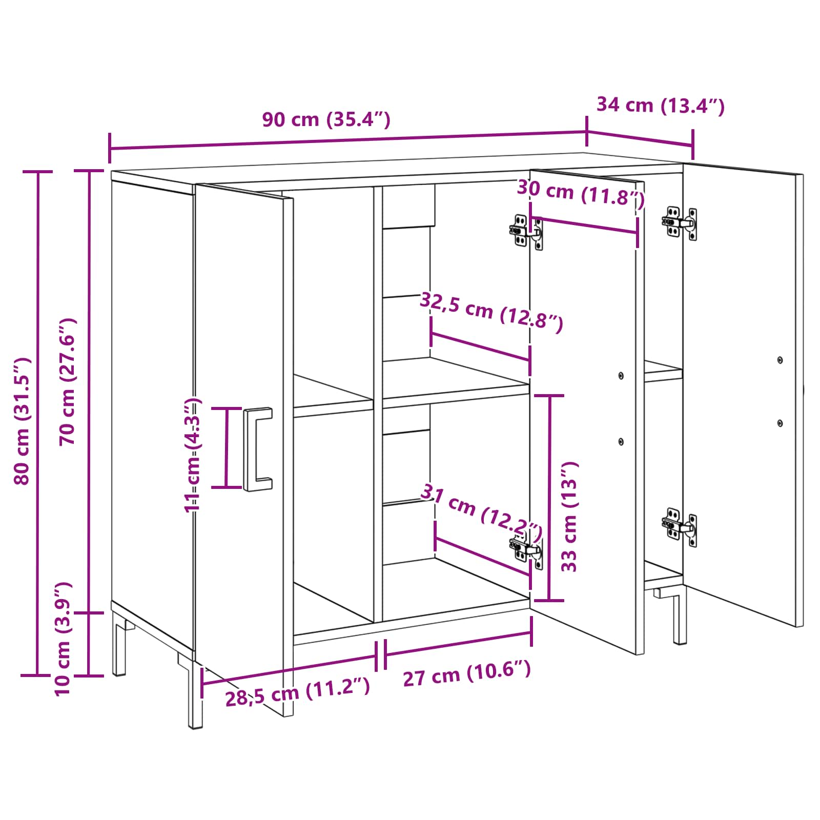 Kreveta Crni hrast 90 x 34 x 80 cm Konstruirano drvo