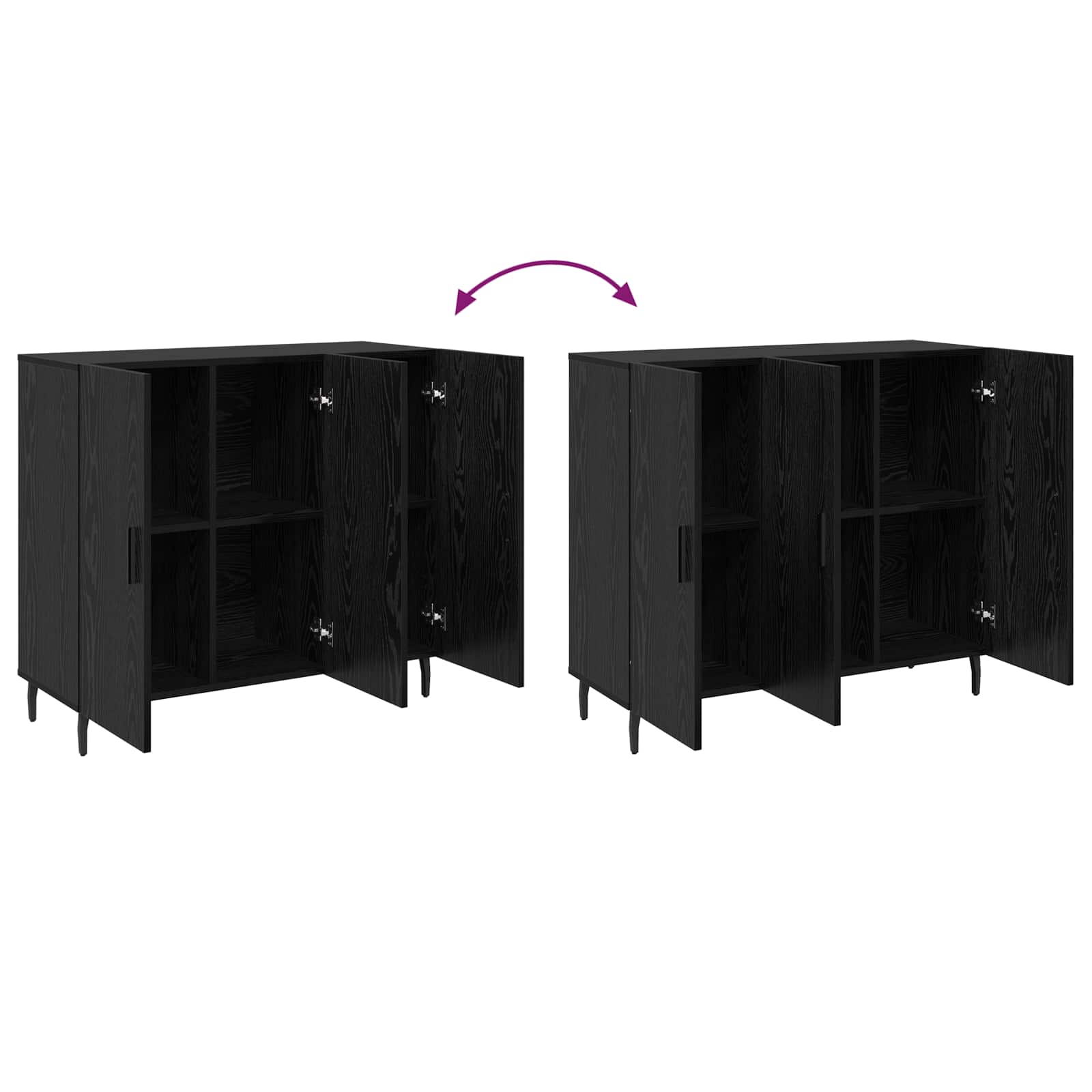 Kreveta Crni hrast 90 x 34 x 80 cm Konstruirano drvo