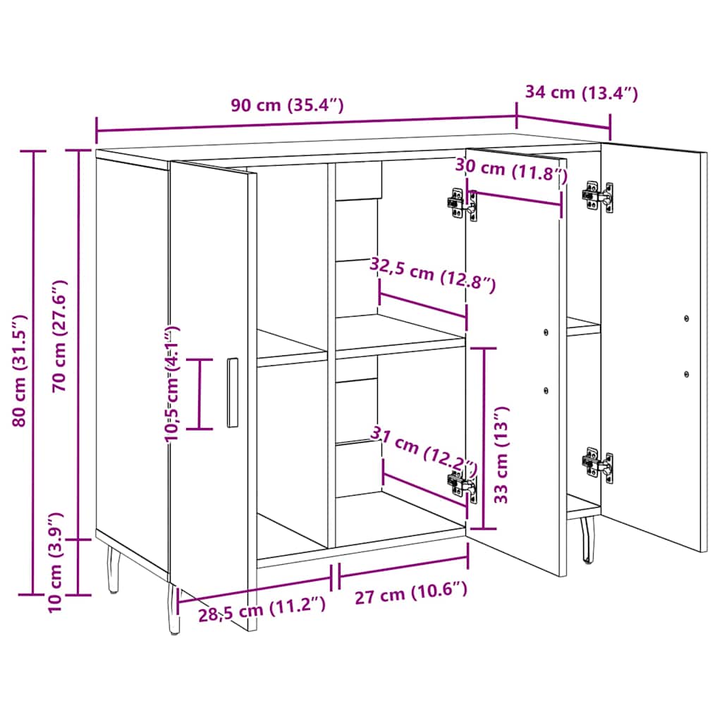 Kreveta Crni hrast 90 x 34 x 80 cm Konstruirano drvo