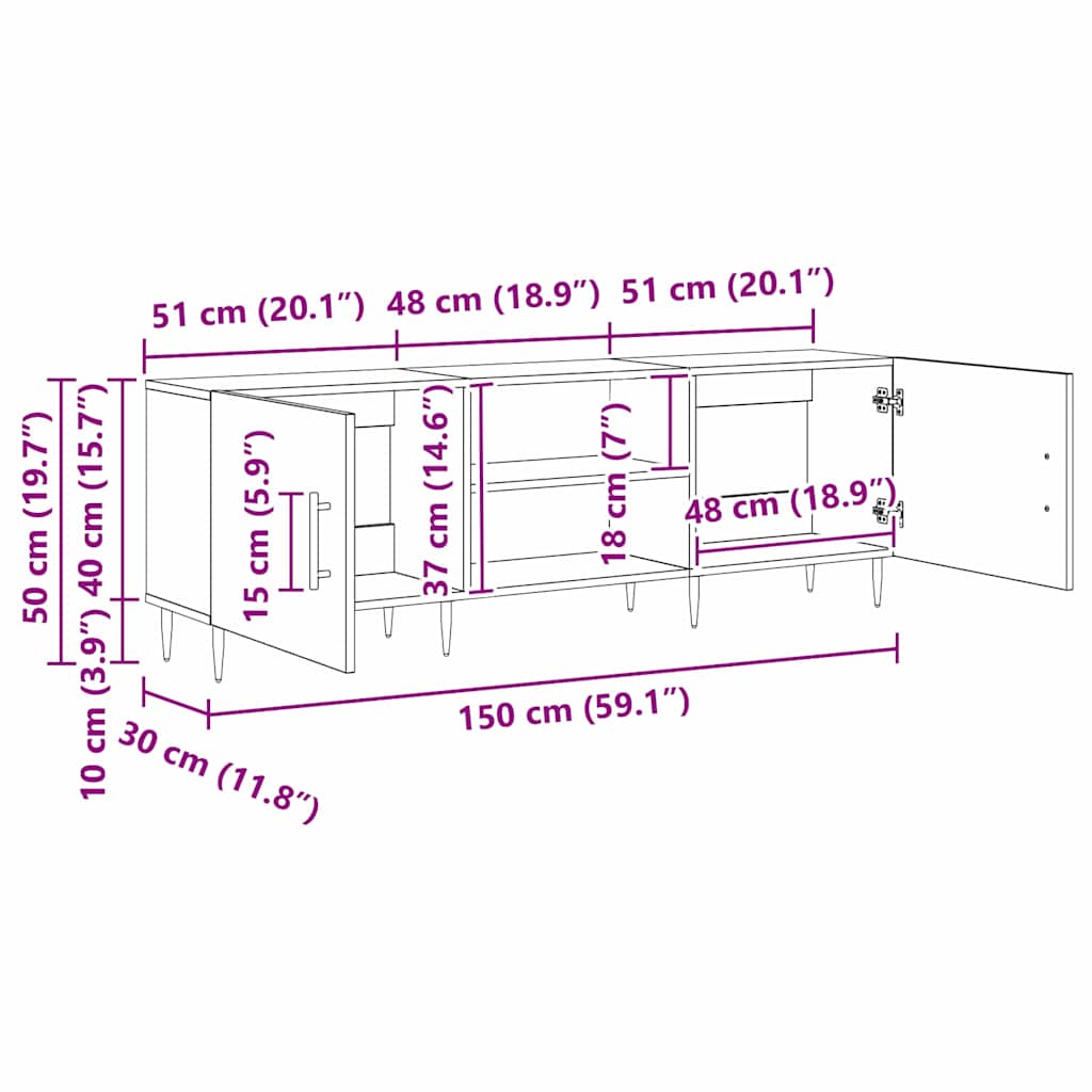 TV ormar Staro drvo 150 x 30 x 50 cm Konstruirano drvo