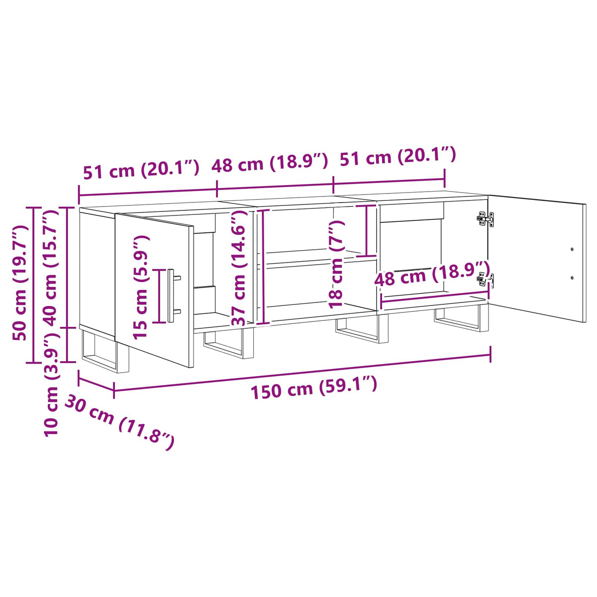 TV ormar Staro drvo 150 x 30 x 50 cm Konstruirano drvo
