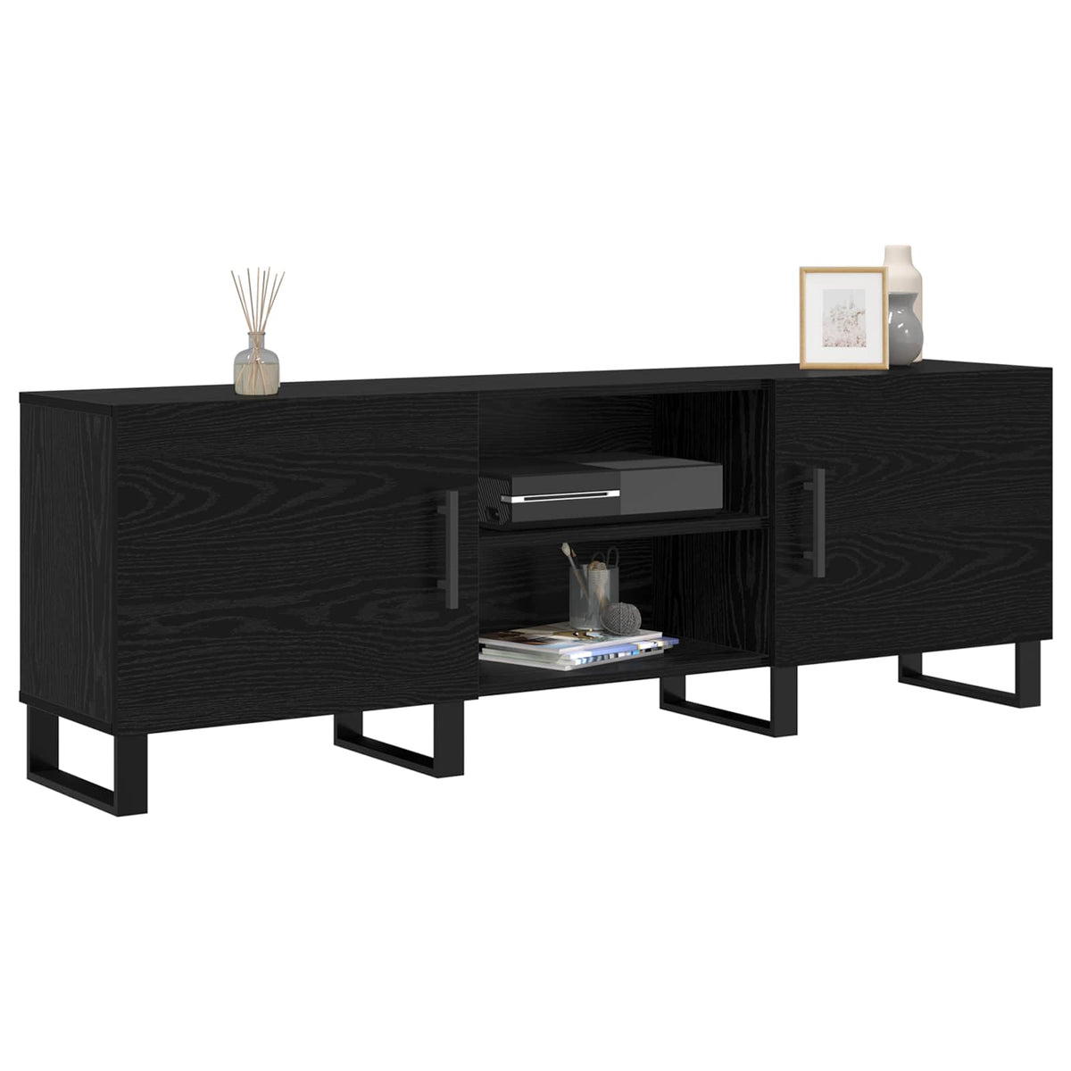 TV ormar 150 x 30 x 50 cm Crni hrast Konstruirano drvo
