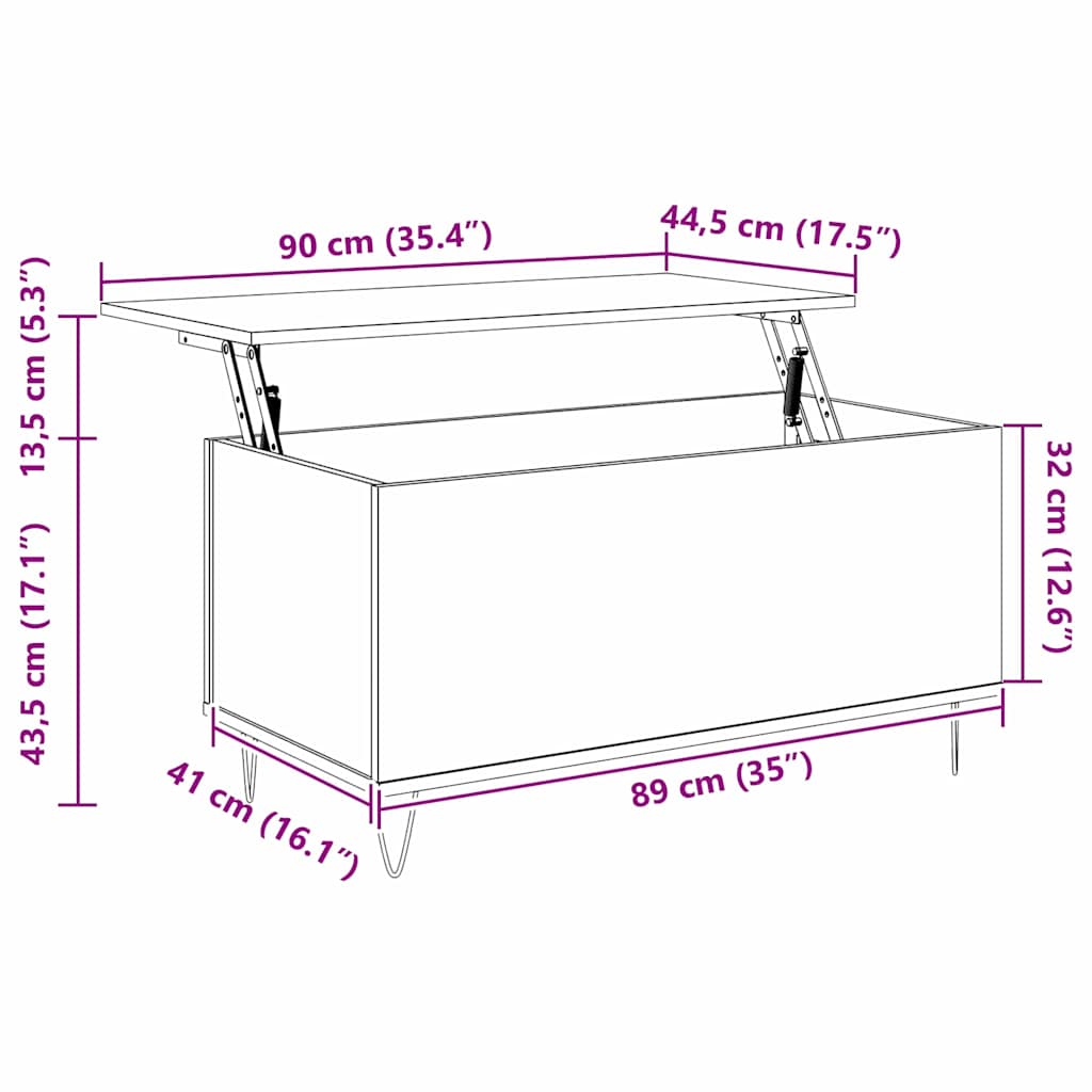 Stolić za kavu Staro drvo 90 x 44.5 x 45 cm Konstruirano drvo
