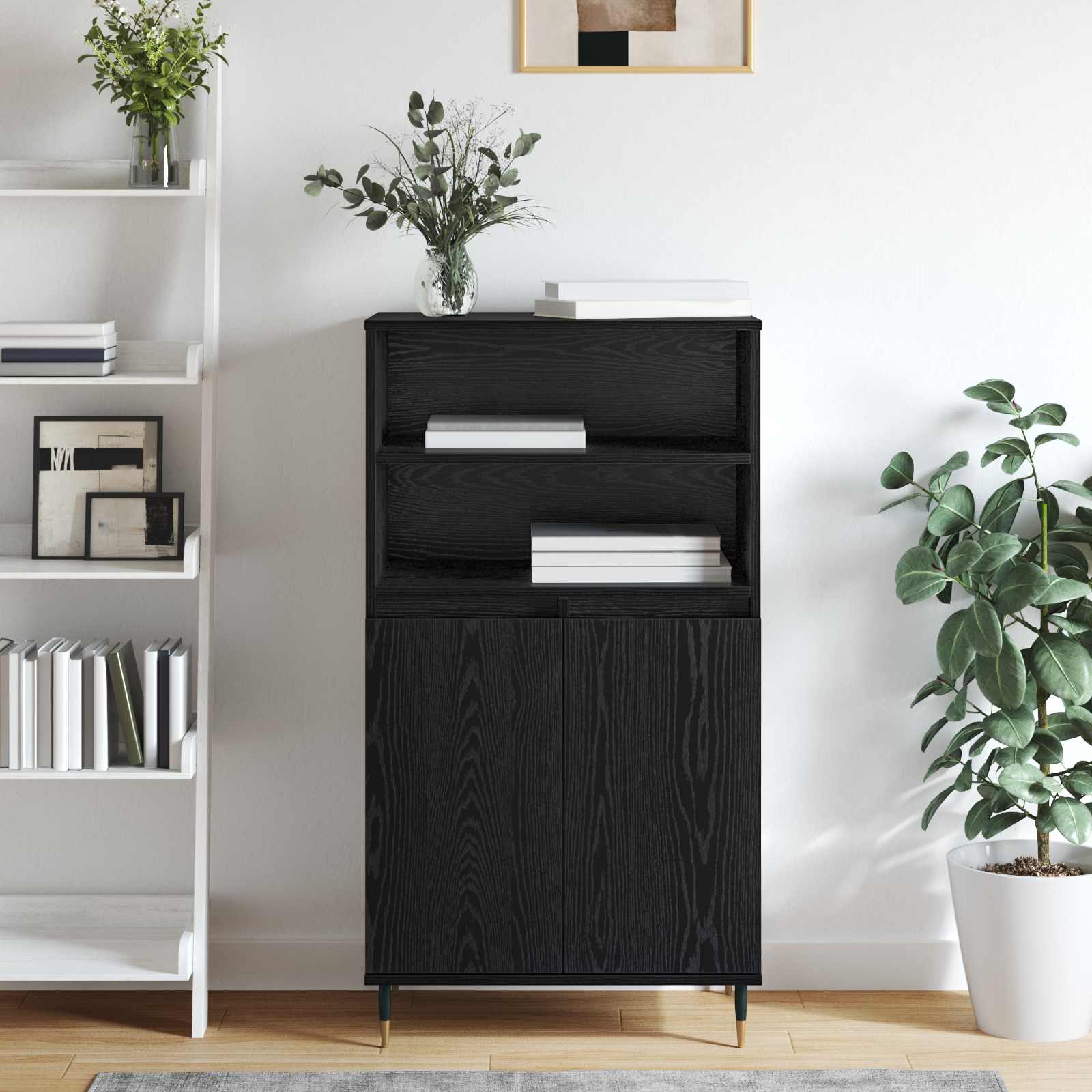 Highboard Crna 60 x 36 x 110 cm Konstruirano drvo