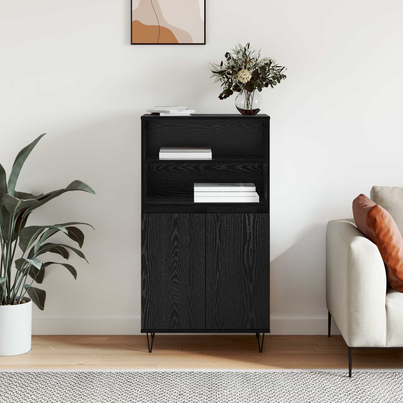 Highboard Crna 60 x 36 x 110 cm Konstruirano drvo