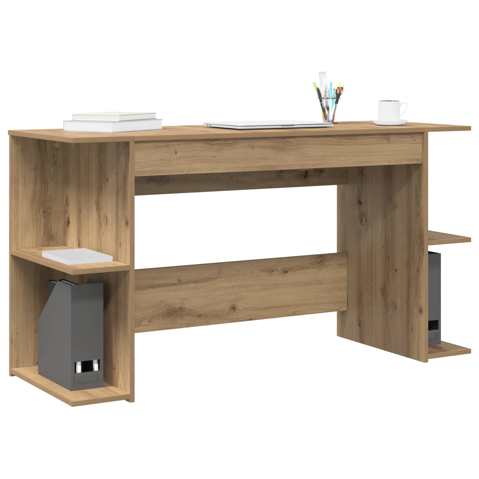 Stol s policom hrast artisan 140 x 50 x 75 cm Konstruirano drvo