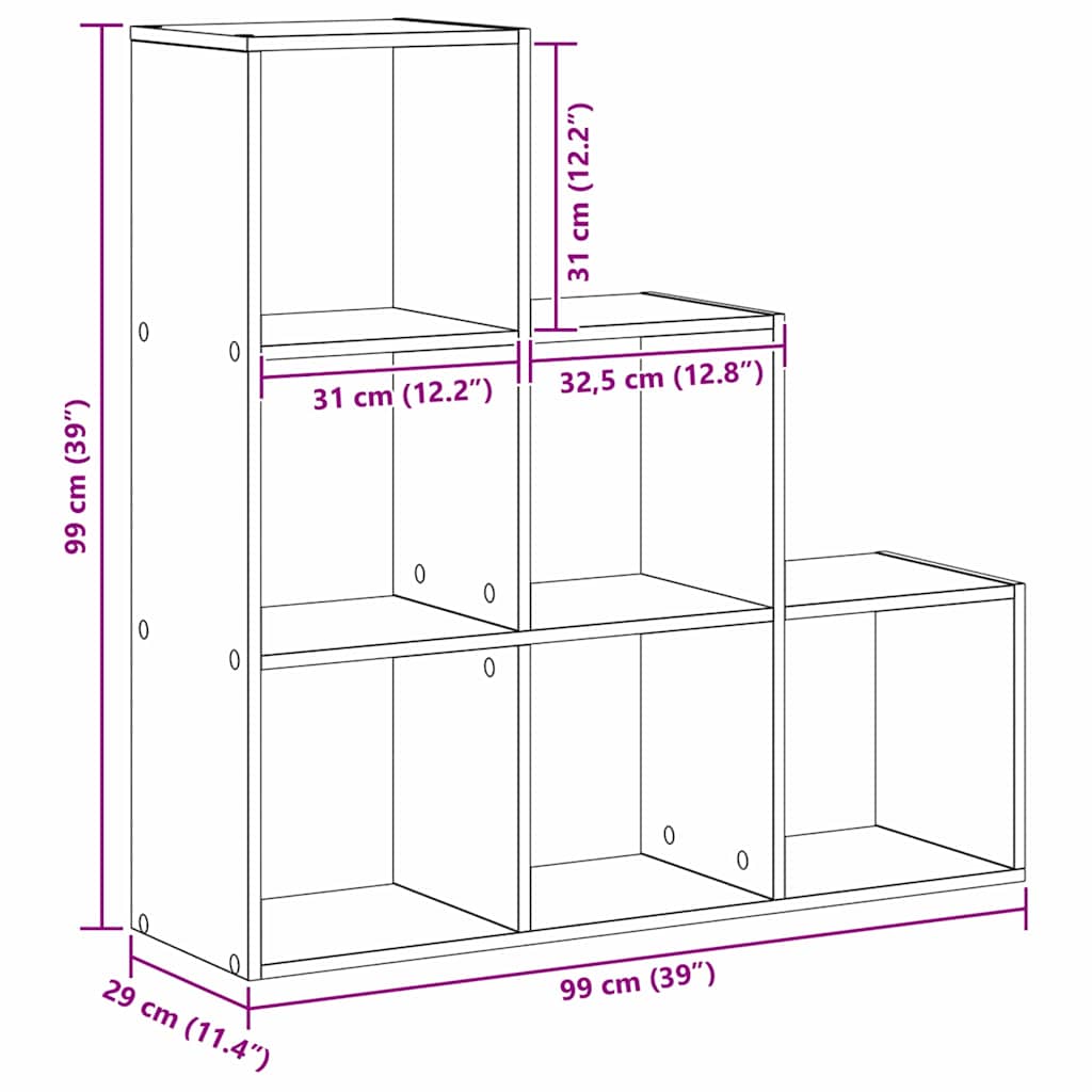 Prekidač za sobu Knjiga Crni hrast 99 x 29 x 99 cm