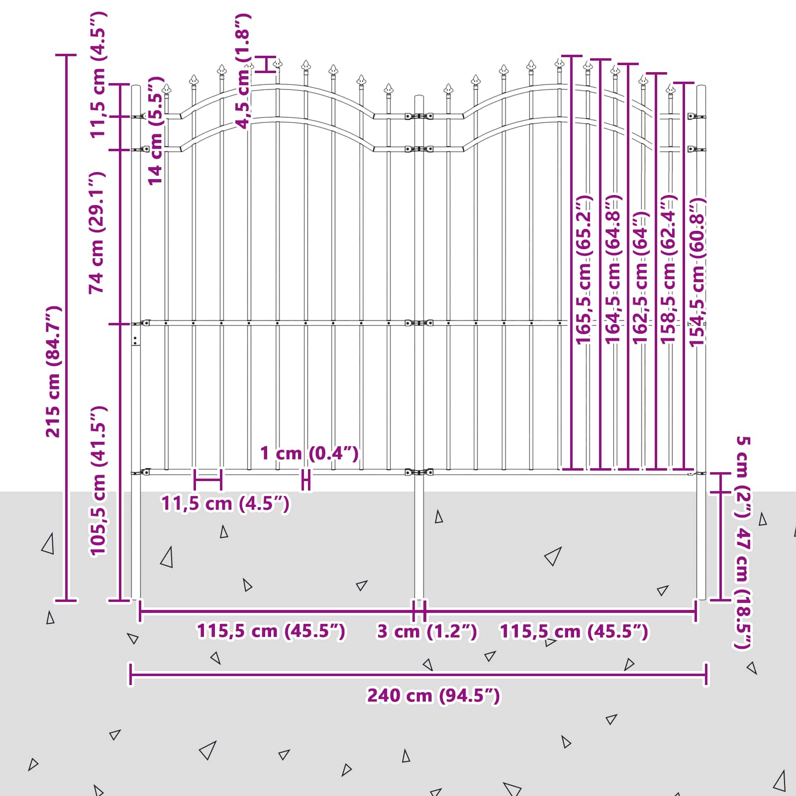 Vrtna Ograda Woerden Siva 240 x 215 cm