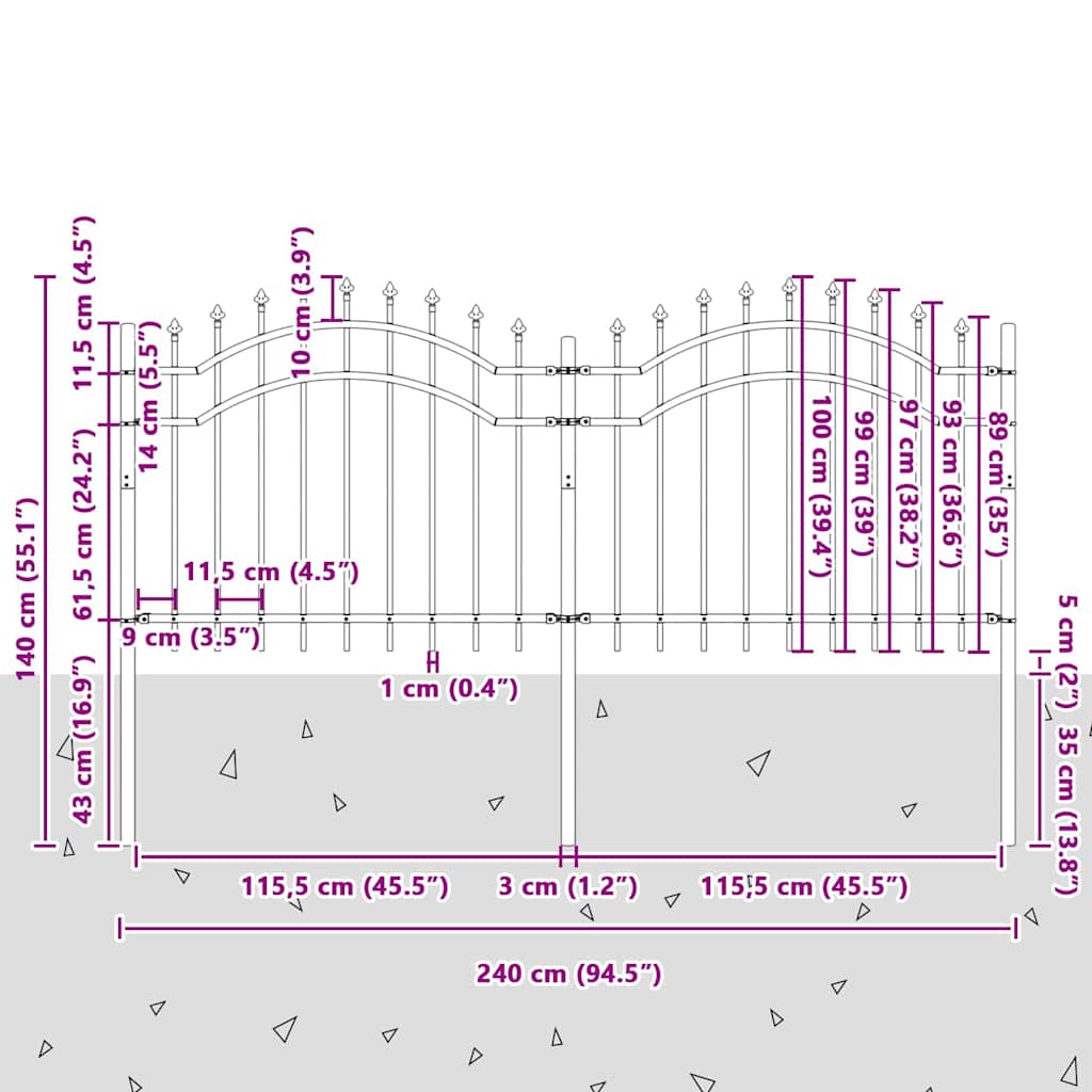 Vrtna Ograda Woerden Bijelo 240 x 140 cm