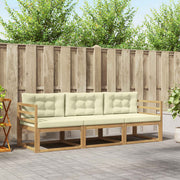 Set vanjskih sofa s jastukom 3 pcs Bijela i krem Poliester