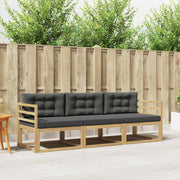 Set vanjskih sofa s jastukom 3 pcs Bijela i antracit Poliester