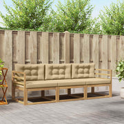 Set vanjskih sofa s jastukom 3 pcs Bijela i bež Poliester