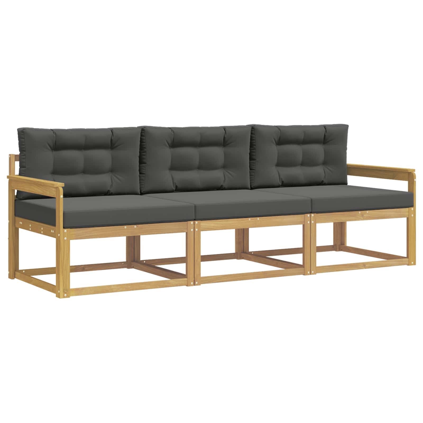 Set vanjskih sofa s jastukom 3 pcs Bijela i antracit Poliester