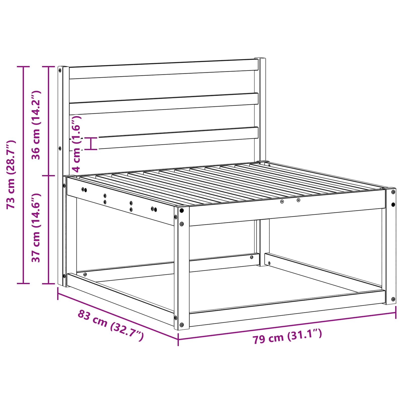 Set vanjskih sofa 3 pcs Bijela 249,5 x 83 x 73 cm