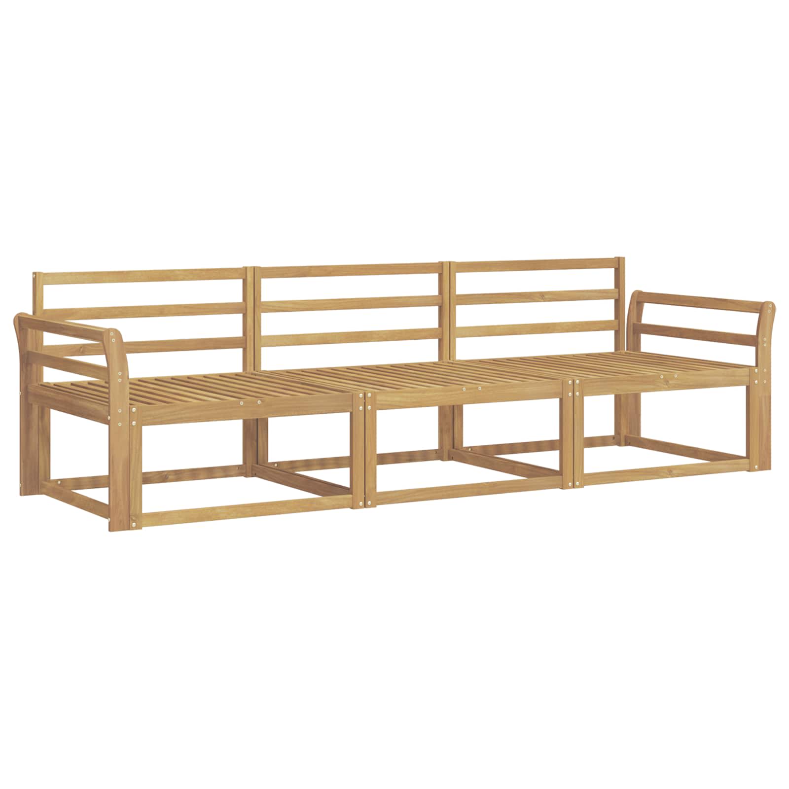 Set vanjskih sofa 3 pcs Bijela 254 x 83 x 73 cm