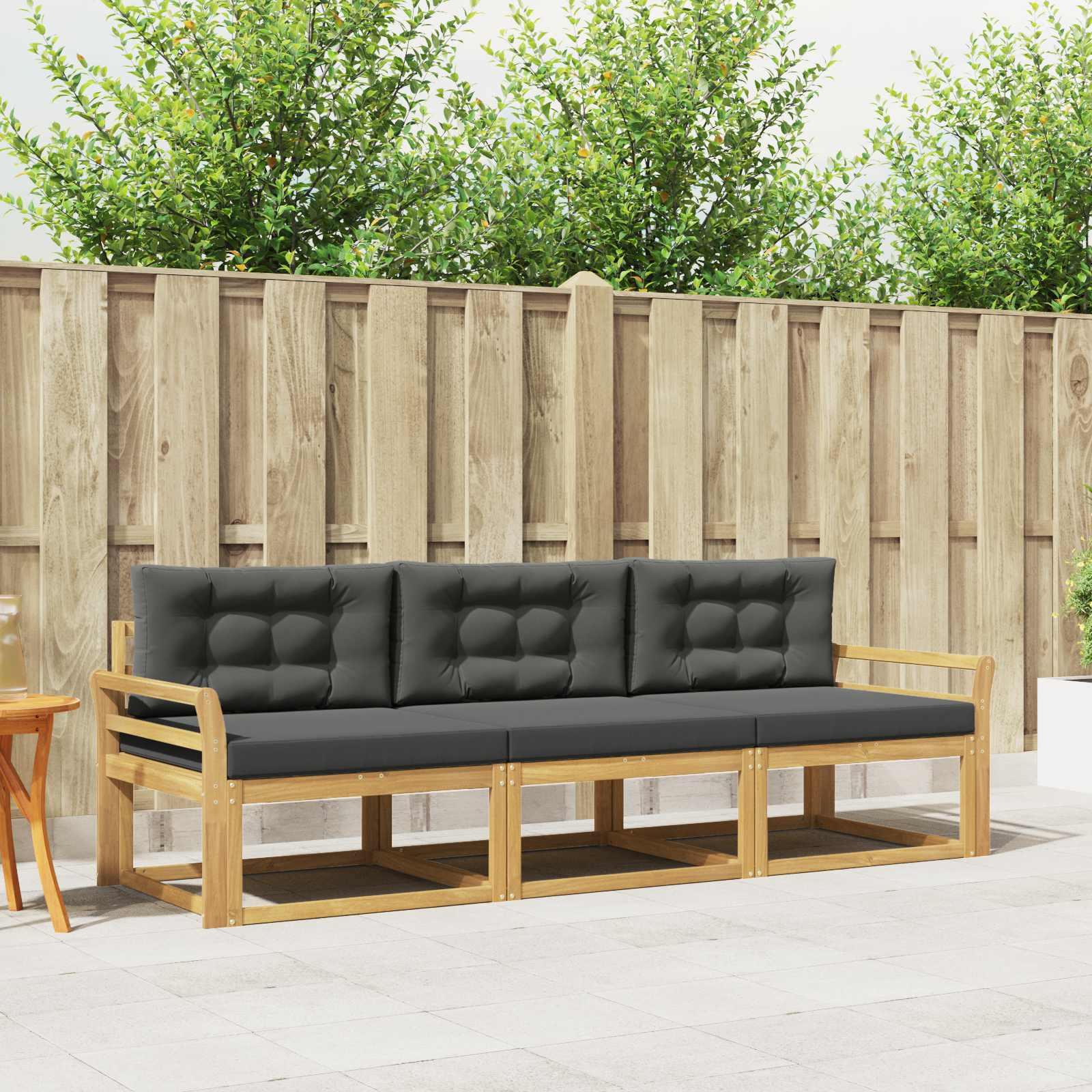 Set vanjskih sofa s jastukom 3 pcs Bijela i antracit Poliester