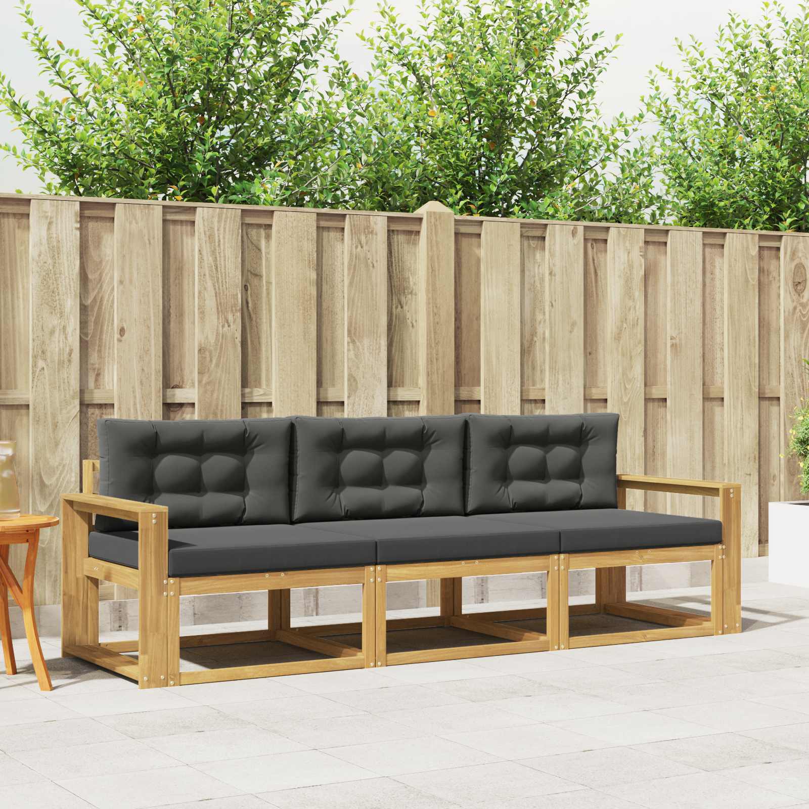Set vanjskih sofa s jastukom 3 pcs Bijela i antracit Poliester