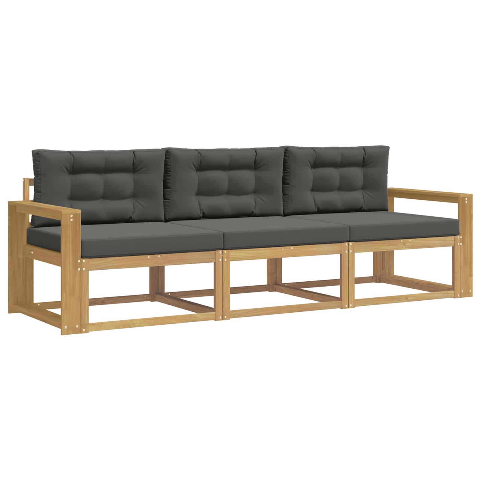 Set vanjskih sofa s jastukom 3 pcs Bijela i antracit Poliester