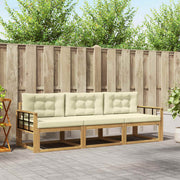 Set vanjskih sofa 3 kom. Bijela i krem Poliester