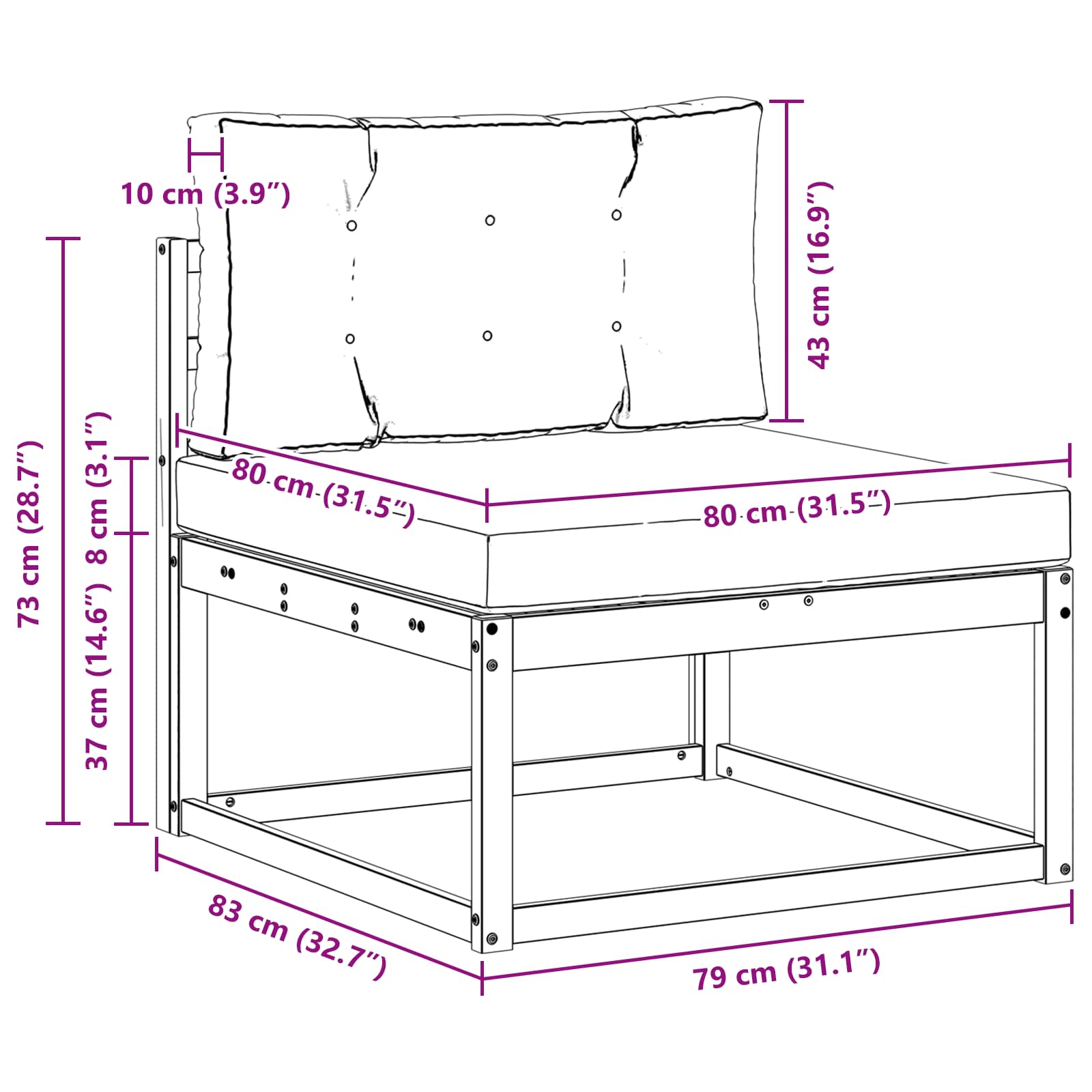 Set vanjskih sofa s jastukom 3 pcs Bijela i krem Poliester