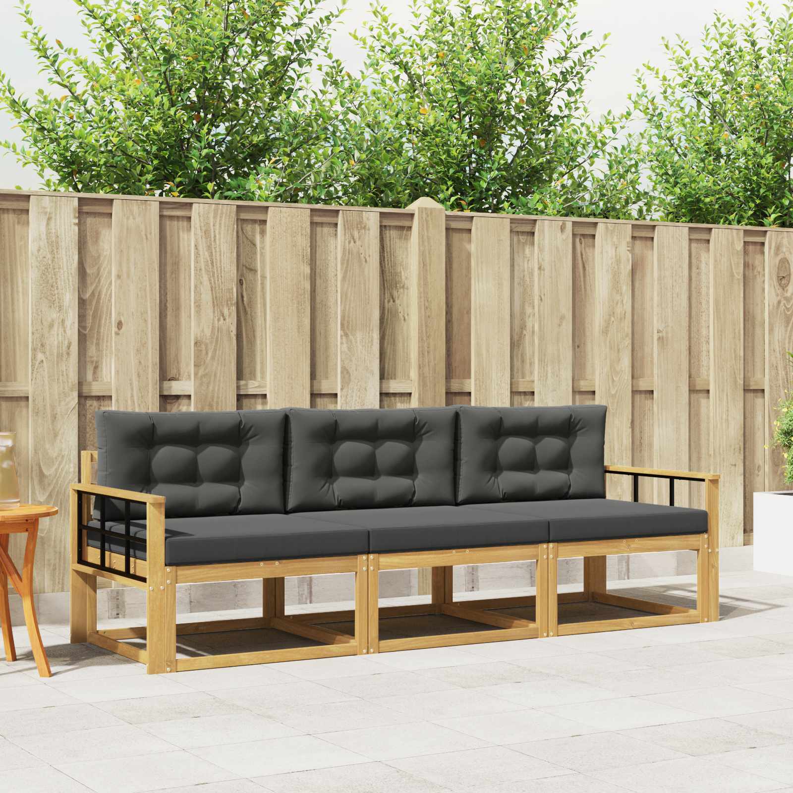 Set vanjskih sofa s jastukom 3 pcs Bijela i antracit Poliester