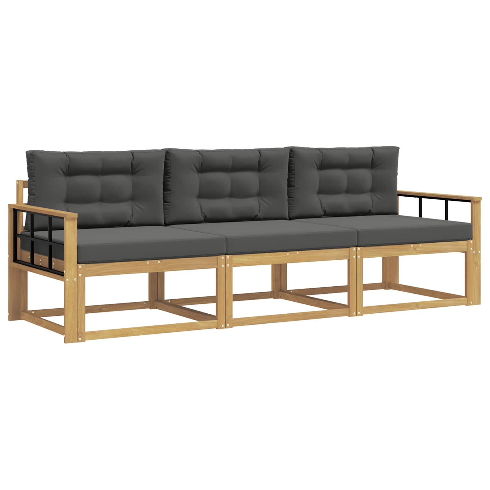 Set vanjskih sofa s jastukom 3 pcs Bijela i antracit Poliester