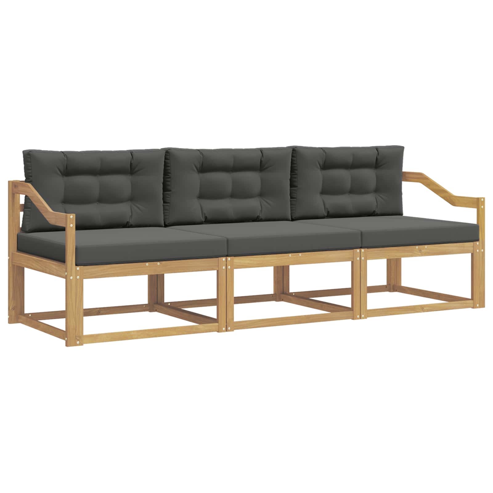 Set vanjskih sofa s jastukom 3 pcs Bijela i antracit Poliester
